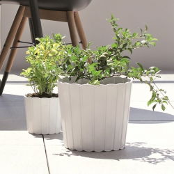 "Boardee Basic" rund växtpot - 14,4 cm - vit - 
