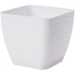 Panela quadrada "Sahara petit" com pires - 17 cm - branca - 