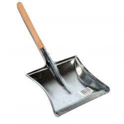 Galvanisert dustpan med trehåndtak - 47,5 cm - 
