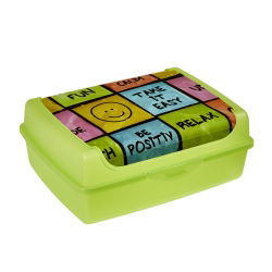 Recipiente para alimentos - Carla "Happy" - 17 x 13 cm - verde primavera - 