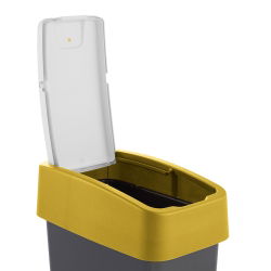 10-litrová popolnica z Capri-yellow Magne s vekom s možnosťou zatlačenia - 