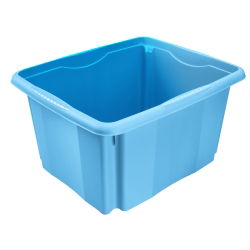 Blå 24-liters "Emil och Emilia" stapelbar modulbox med lock - 