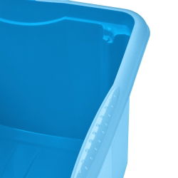 Blå 24-liters "Emil och Emilia" stapelbar modulbox med lock - 
