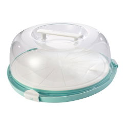 Flacher runder Kuchenhalter - Emilio - 38 x 37,5 x 13,5 cm - Weidengrün - 