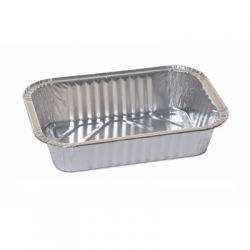 Lange rechthoekige aluminium bak- en braadvorm voor appeltaarten, patés en vis - 790 ml - 5 st - 