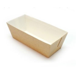 "Easy Bake" rechthoekige papieren bakvorm - 16 x 8 x 6 cm - beige - 5 st - 