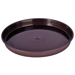 "Elba" kerek fadarabos edényház csészealjjal - 17 cm - barna - 