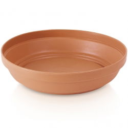 Oală de plante simple „Glinka” cu o farfurie - 11 cm - de culoare teracotă - 
