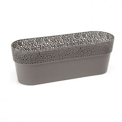 "Rosa" mesh balcony box with a lace-like finishing - 50 cm - anthracite-grey