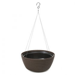 "Jersey" runde hängende Pflanzenschale - 24 cm - mokka-braun - 