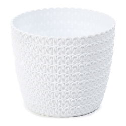 Kućište okruglog lonca "Magnolia Jersey" - 16 cm - bijelo - 