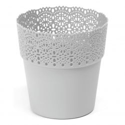Pitsikujulise viimistlusega - 11,5 cm - silmaga "Bella" silmadega potikork - helehall - 