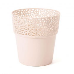 "Rosa" mesh grydehus med en snørelignende efterbehandling - 14,5 cm - lys beige - 