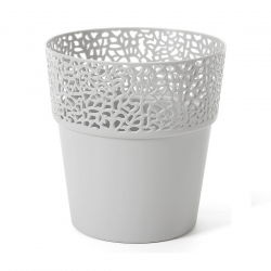 "Rosa" mesh grydehus med en snørelignende efterbehandling - 17 cm - lysegrå - 