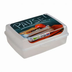 Recipiente de comida transparente 'Pause' Carla - 17 x 13 cm - 
