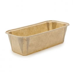 "Plumpy" téglalap alakú papír tortaforma - 15,8 x 5,5 x 5,2 cm - arany - 6 db - 