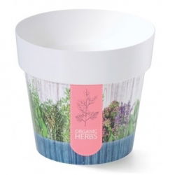 Pot bulat tercetak - 16 cm - pola herbal H2 - 