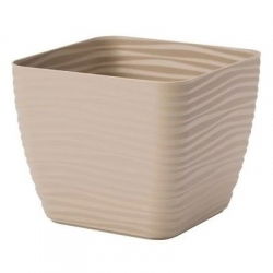 Vierkante pot van de "Sahara petit" - 13 cm - koffie latte - 