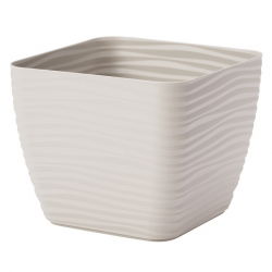 Vierkante pot van de "Sahara petit" - 13 cm - lichtgrijs - 