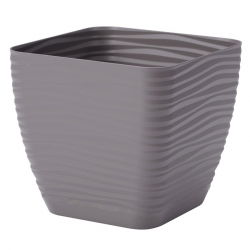Vierkante pot van de "Sahara petit" - 13 cm - steengrijs - 