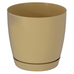 Ümmargune taimepott Toscana taldrikuga - 11 cm - tee piimaga - 