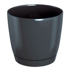 Round flower pot with saucer - Coubi - 24 cm - Graphite