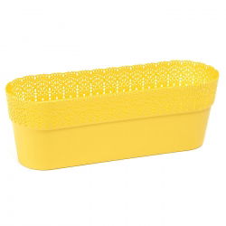 Kućište mrežaste posude "Bella" sa završetkom u obliku čipke - 38 x 12,9 cm - žuto - 