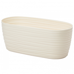Caja de maceta larga "Sahara petit" - 27 x 13 cm - blanco cremoso - 