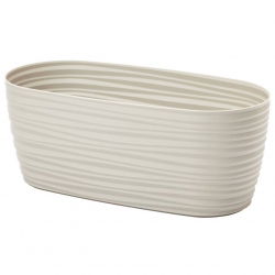 Caja de maceta larga "Sahara petit" - 27 x 13 cm - gris claro - 