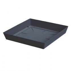 Platillo cuadrado "Lofly" maceta liviana - 16.5 cm - gris antracita - 