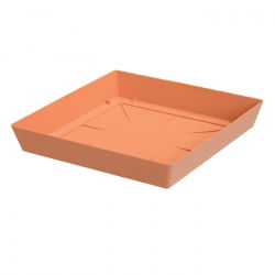 Platillo cuadrado "Lofly" maceta liviana - 16.5 cm - color terracota - 