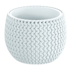 Pot tanaman bulat "Splofy Bowl" dengan sisipan - 18 cm - putih - 