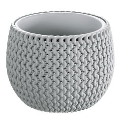 Runder Blumentopf "Splofy Bowl" mit Einsatz - 18 cm - mokka-braun - 