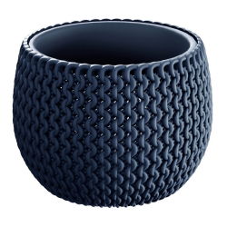 Pot tanaman bulat "Splofy Bowl" dengan sisipan - 18 cm - kelabu antrasit - 