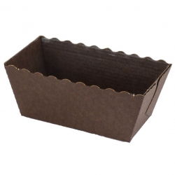 Rechteckige Papierbackform "Easy Bake" - 16 x 8 x 6 cm - braun - 20 Stk - 