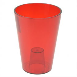 Pot de fleurs rond, haut - Lilia - 12,5 cm - Rouge transparent - 