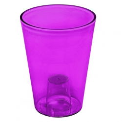Pot de fleurs rond, haut - Lilia - 12,5 cm - Violet transparent - 