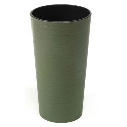 Ekologický hrnec částečně vyrobený ze dřeva - Lilia Eco - 25 cm - sekáč, lesně zelená - 
