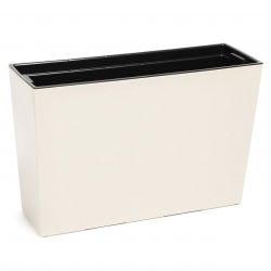 Fioriera / fioriera "Werbena" - 19 x 56 cm - bianco crema - 
