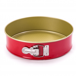 Non-stick springform - gyllene-röd - ø 24 cm - perfekt för att baka kakor och göra tortyr - 