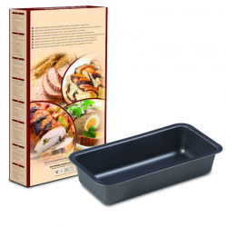Teglia da forno antiaderente, teglia - grigia - 31 x 14 cm - per la cottura di patè, torte di frutta e pane - 