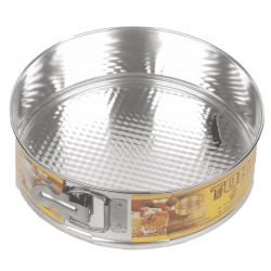 Zwarte springvorm met gewafelde bodem - ø 22 cm - ideaal voor het bakken van taarten en het maken van tortes - 