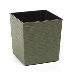 Ekologický hrnec částečně vyrobený ze dřeva - Juka Eco - 25 cm - sekáč, lesně zelená - 