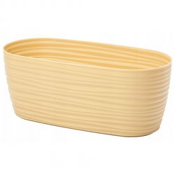 Caja de maceta larga "Sahara petit" - 27 x 13 cm - té con leche - 