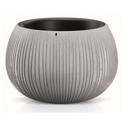 Runder Blumentopf mit Einsatz "Beton Bowl" - 14,4 cm - betongrau - 