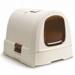 Katttoalett, bricka - beige-brun - 
