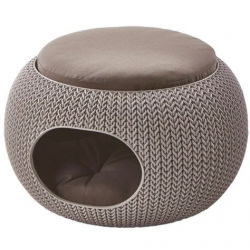 Puff ball husdjur säng, munk cuddler Sticka - beige - 