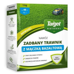Fertilizante granulado con polvo de basalto volcánico - Césped bien recortado - Objetivo - 1 kg - 
