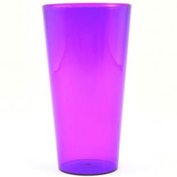 Kõrge poti ümbris sisestusega "Vulcano Tube" - 20 cm - läbipaistev lilla + beež sisetükk - 