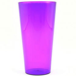 Caixa do pote alto com um encaixe "Tubo Vulcano" - 20 cm - roxo transparente + encaixe branco - 